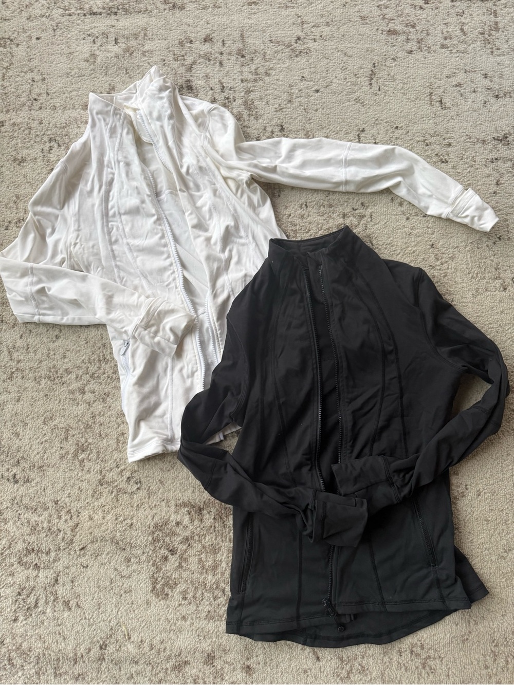 Women’s Zip-Front Workout Jacket - White and Black (Similar to LuLu)